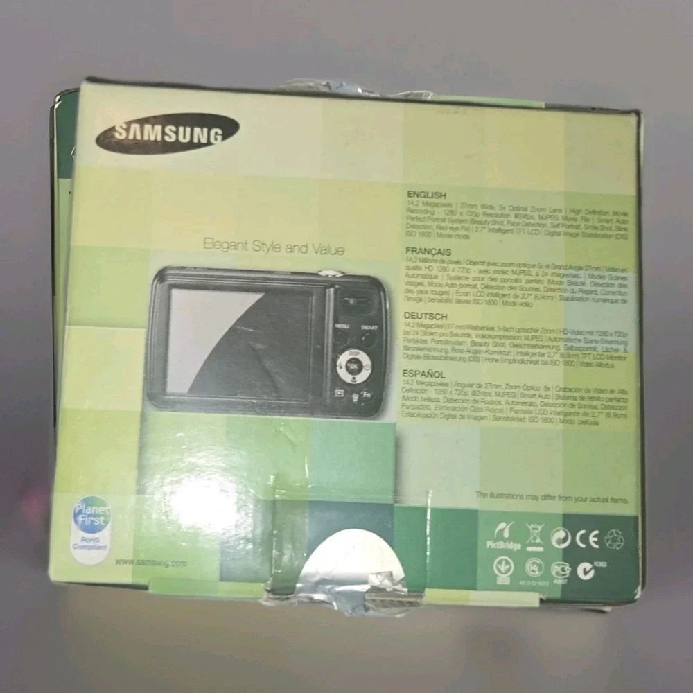 Samsung PL20 Digital Compact Camera 14.2MP 5x Zoom RED New Open Box